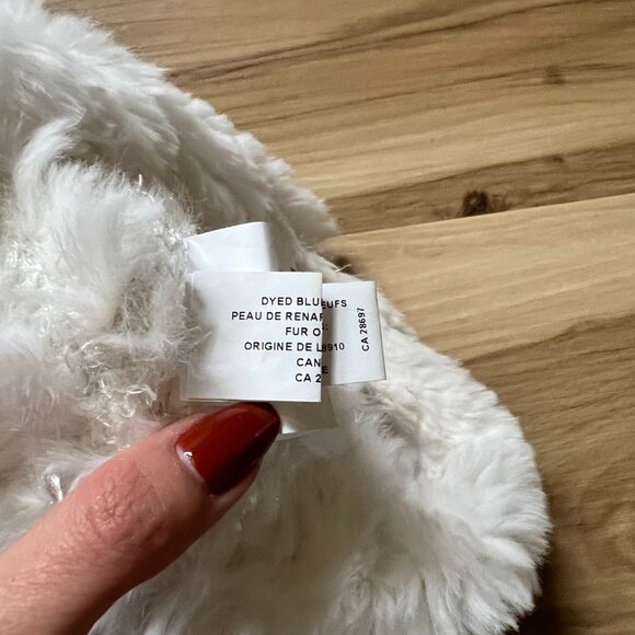 Rabbit Fur Hat with Fox Pom Pom - Picture 2 of 4